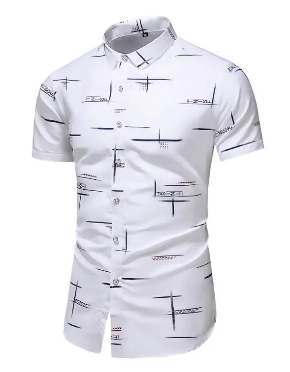 

Short Sleeve Men Oversized Shirt Summer Brand Korean Clothes Striped Printed Shirts Mens Shirt Dress Business Blusas 5XL 6XL 7XL
