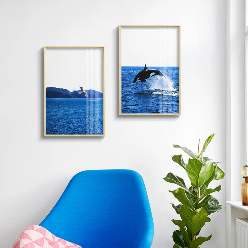 Декоративная картина в скандинавском стиле для ресторана на море айберга