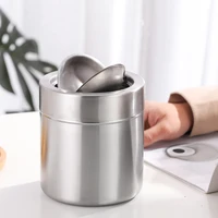 stainless steel ashtray windproof smoke tobacco ash tray container with folding cover lid for home office car supplies best gift