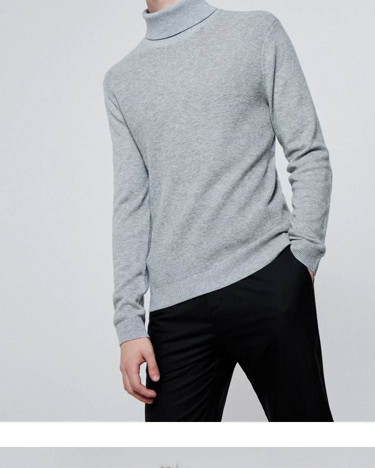 JackJones Мужской умный Повседневный свитер с длинными рукавами и высоким воротником 219324520