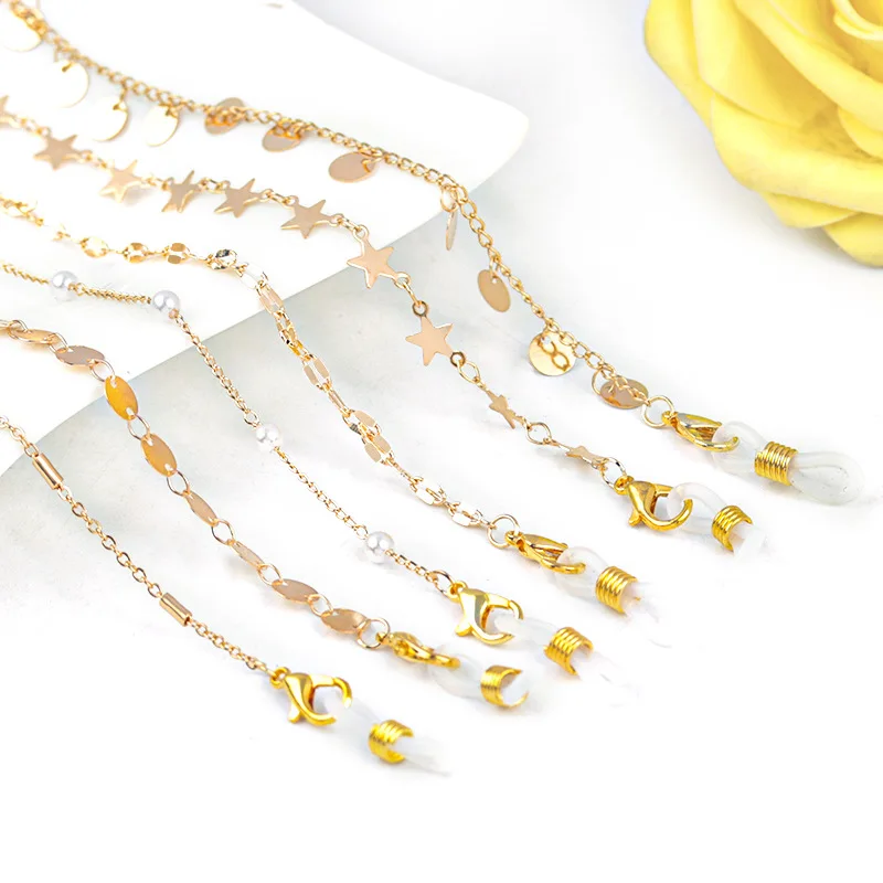 

Fashion Pearl Mask Chain Eyeglasses Lanyards For Women Retro Metal Sunglasses Chains Eyewear Cord Holder Neck Strap Dropshipping