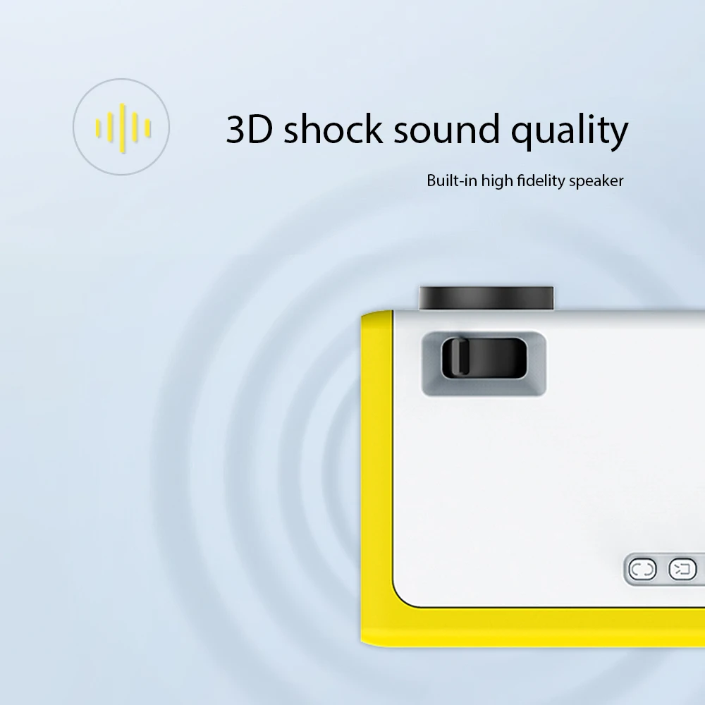 M1 Mini LED Projector 1800 Lumens 1080P HD Home Media Player 3.5mm Audio HDMI-compatible USB TF/SD Video Player Mini Beamer