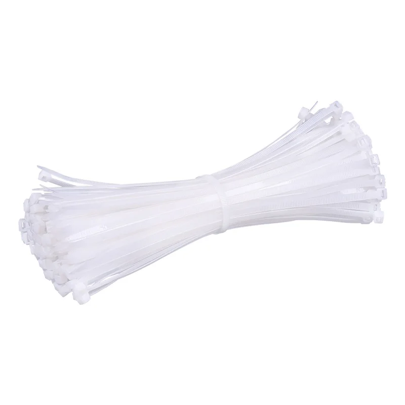 Самоблокирующиеся пластиковые нейлоновые стяжки 100 шт. белые 5*150 5*200 5*300 для