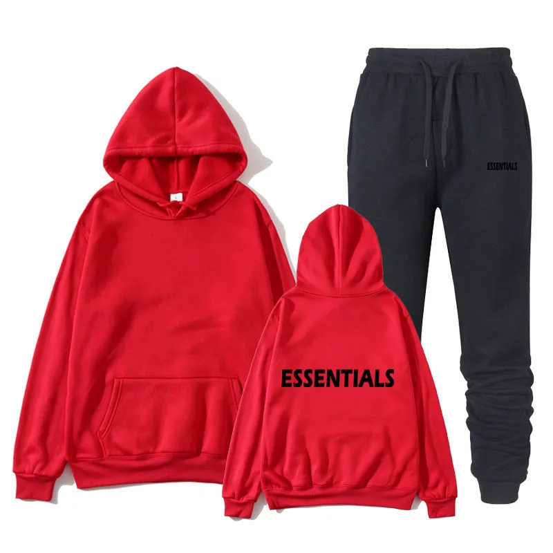 

2021 new fashion spring, autumn and winter men's and women's two-piece sportswear hoodie top + outdoor sports pants sports suit