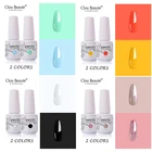 Clou Beaute 2 шт набор гель-лаков для ногтей цвета Vernis Полупостоянный УФ лак для ногтей Гибридный верхний слой и основа для дизайна ногтей 8 мл