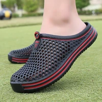 2021 new mens and womens slippers hollow breathable shoes muller shoes sandals summer lovers set feet half slippers