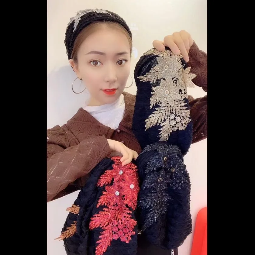 Черный мусульманский мгновенный простой цветок Dec дешевые хиджабы - купить по