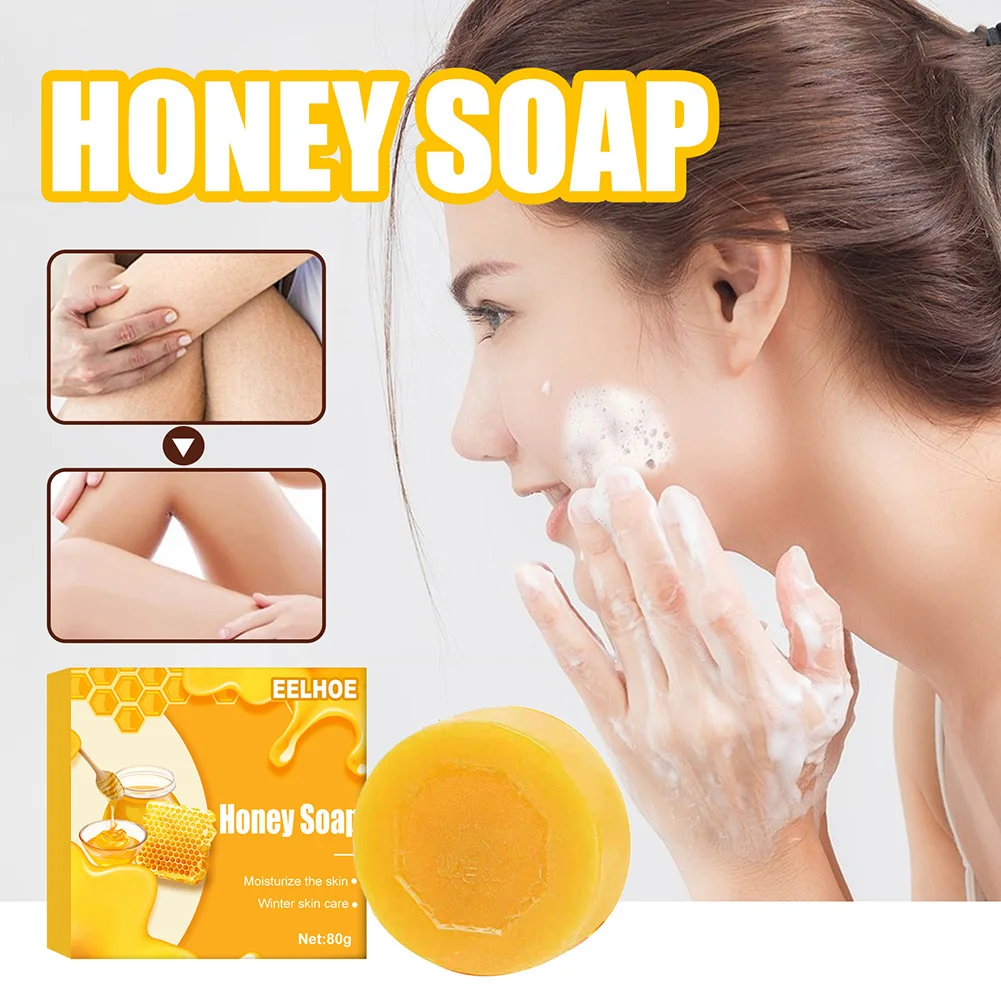 

Hot 80g Natural Honey Soap Deep Cleaning Mite Remover Soap Oil Control Whitening Soap Face Body Skin Care Soap Cleaning Soap