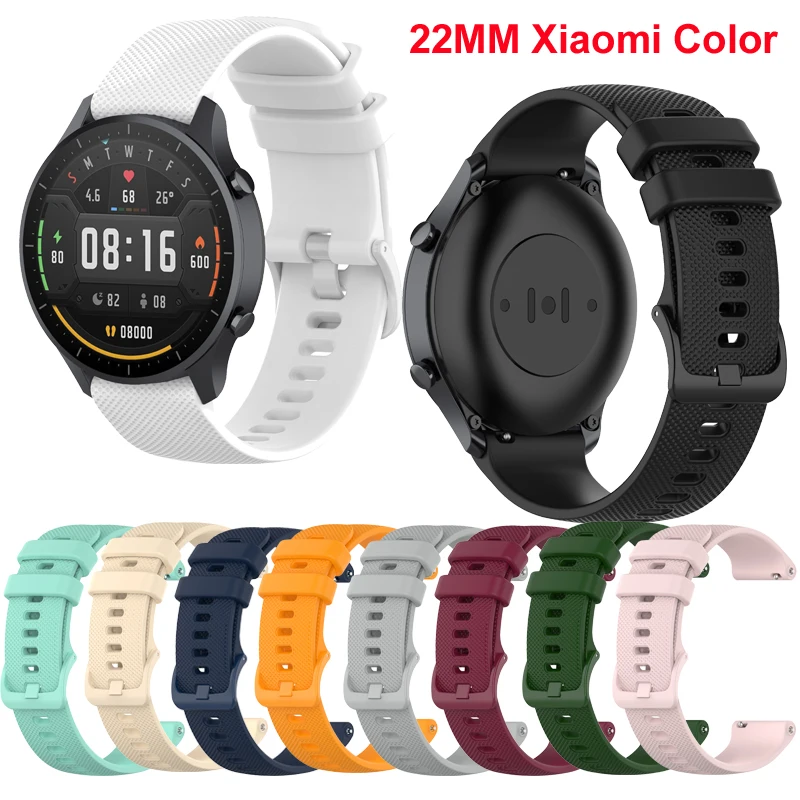 22mm Silicone Band Strap for Xiaomi Mi Watch Color Replacement Bracelet Breathable Sports Bands For Watch Accessories