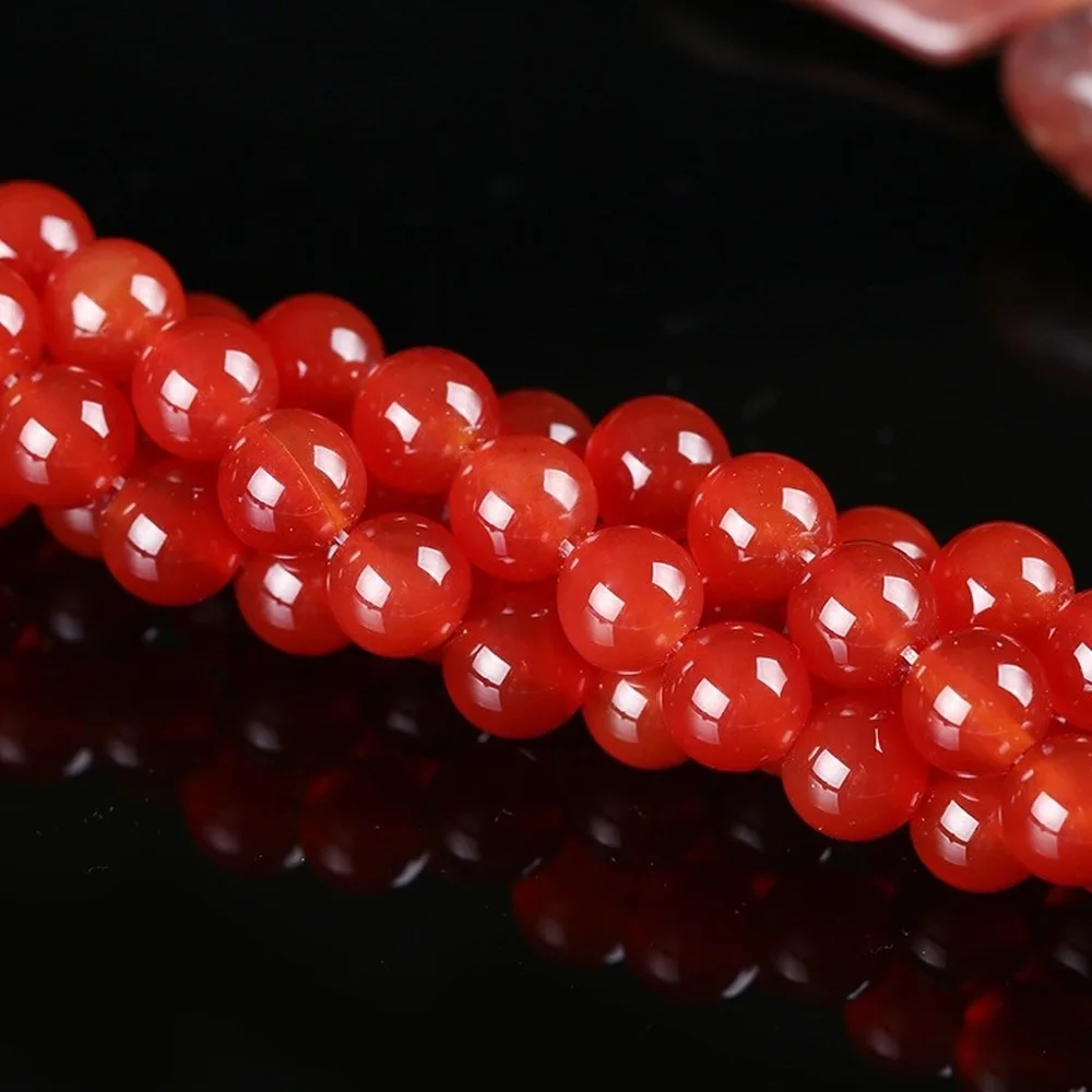 

Natural Red Stone Beads Round Loose Beads Red Agated Making for Jewelry DIY Bracelet necklace 4 6 8 10 12 mm
