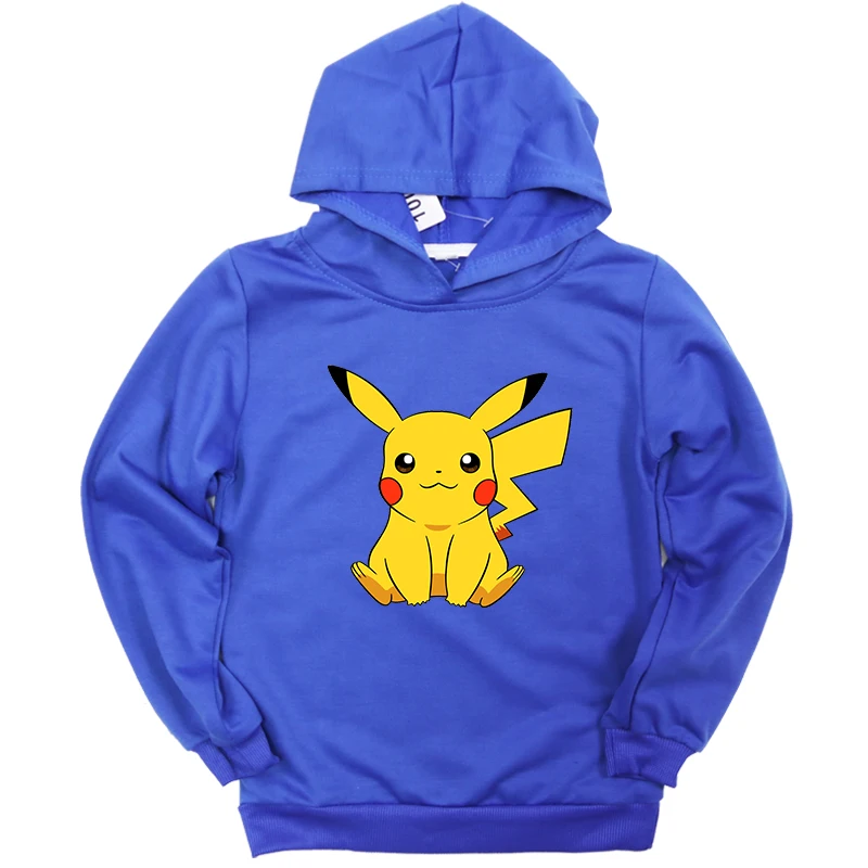 Hoodies 7 Зимние толстовки для детей ясельного возраста; милая толстовка с принтом покемона для мальчиков и девочек; повседневная детская блузка с длинными рукавами - Цвет: Hoodies 7