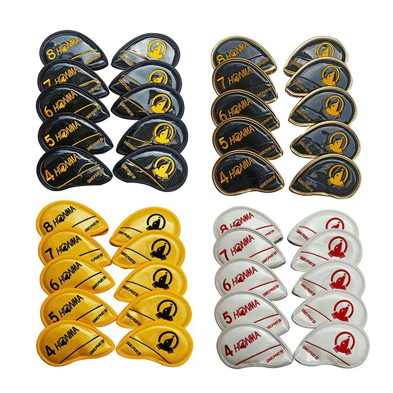 

Honma headcover golf iron club headcover set upscale PU wit Double sided embroidery golf rods cover 4-11 AW SW Free shipping