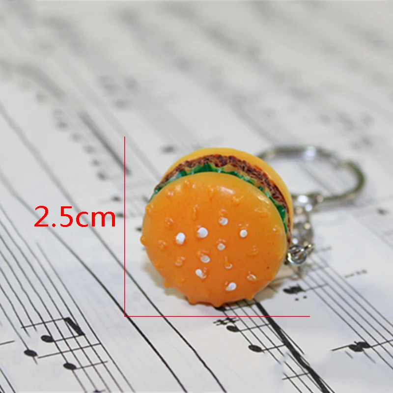 

Mini Cute Resin Simulation Food Key Chains Bags Car Key Ring Holder Burger Keychains Accessories Small Gifts Pendant Jewelry