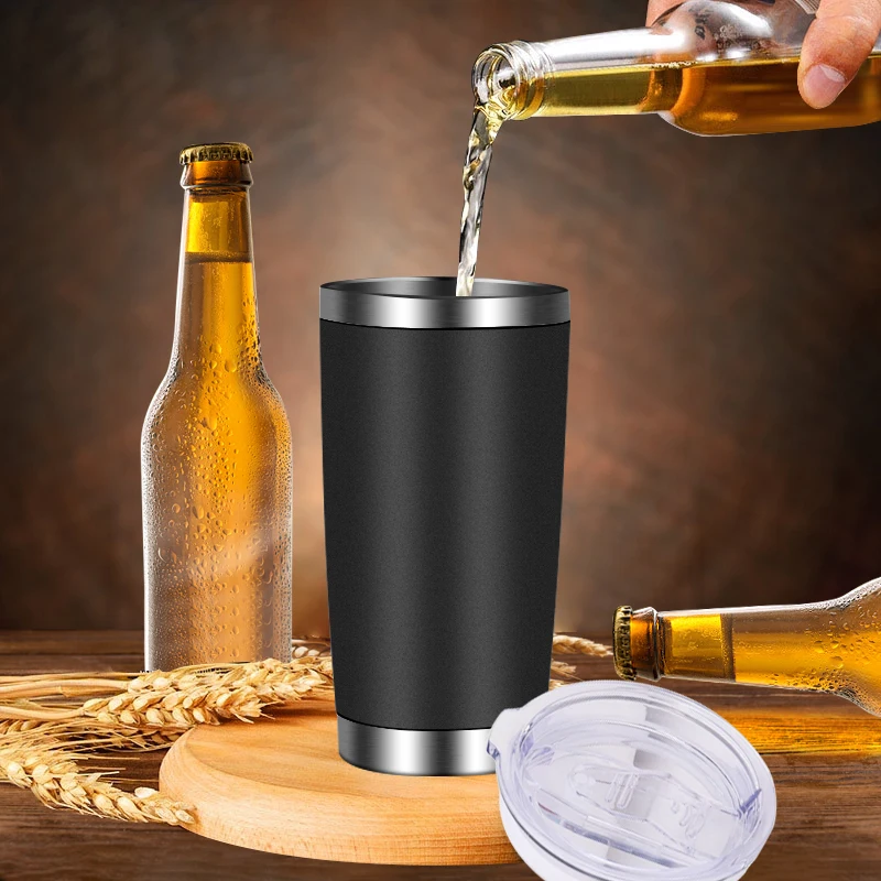 

Термокружка Из Нержавеющей Стали, Кружка для пива, кофе, чая, бутылка для холодного пива, воды, вакуумная Изолированная герметичная с крышко...