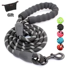 Нейлоновый поводок собаки светоотражающий тренировочный поводок для собак с мягкой ручкой тренировочные кроссовки средний размер, для занятий спортом, для собак, поводок для собаки