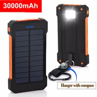 30000mah solar power bank led waterproof outdoor portable solar charger external battery powerbank for xiaomi mi iphone samsung