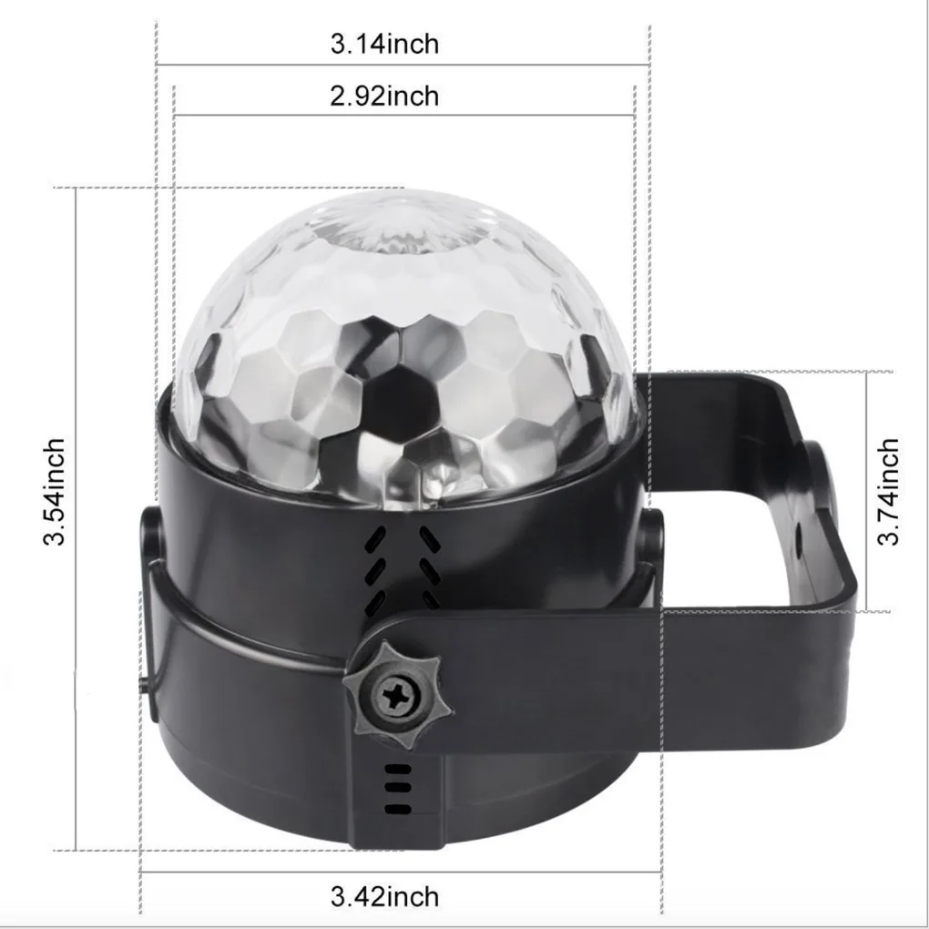 

RGB Disco Ball Party Lights DJ Disco Light LED Projector Strobe Lamp Birthday Party Car Club Bar Karaoke Xmas Sound Activated