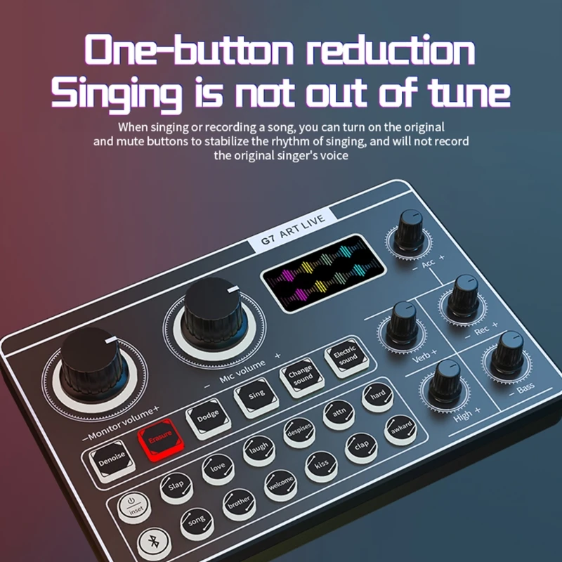 

-G7 External Sound Card Microphone Mixer USB Headset Webcast Sound Card Phone PC