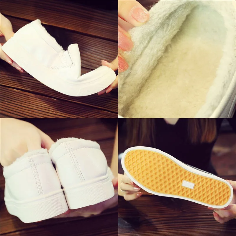 Женские кроссовки для бега Зимние теплые плюшевые женская спортивная обувь