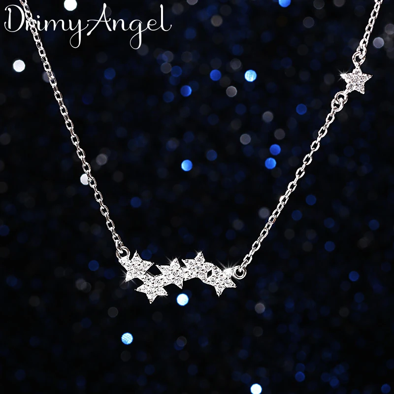 Boho Silver Color Crystal Star Necklaces For Women Girls Gifts Statement Charm Pendant Collar | Украшения и аксессуары