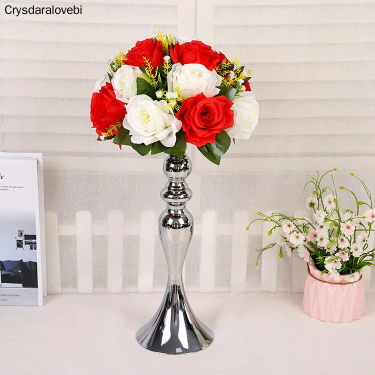 2pcs Metal Candle Holders Flowers Vase Candlestick Centerpieces Road Lead Candelabra Wedding porps Christmas decora | Дом и сад