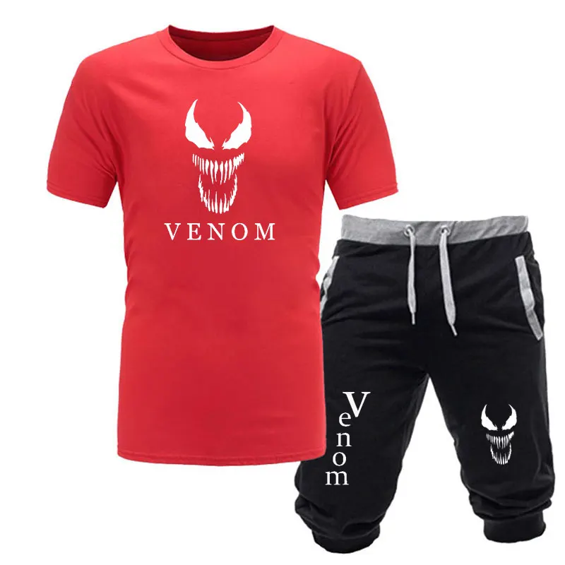 2020 New Arrivals Casual Male Venom T-shirts and jogger Shorts Man Just Break Men T Shirts Fashion Japanese T-shirt Two piece | Мужская