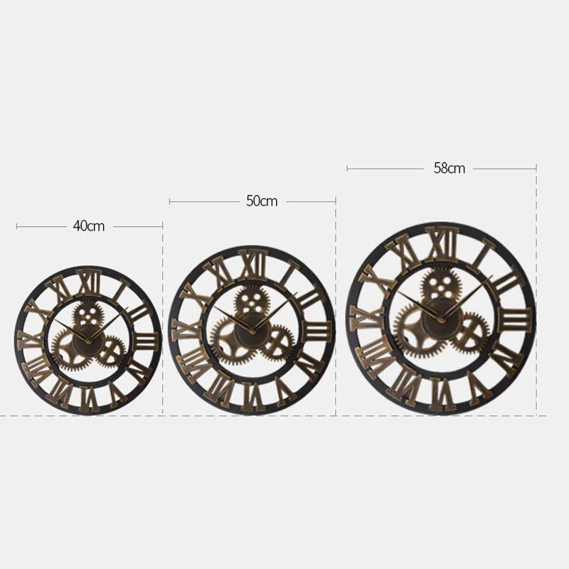 Промышленное снаряжение большие настенные часы декоративные в стиле ретро