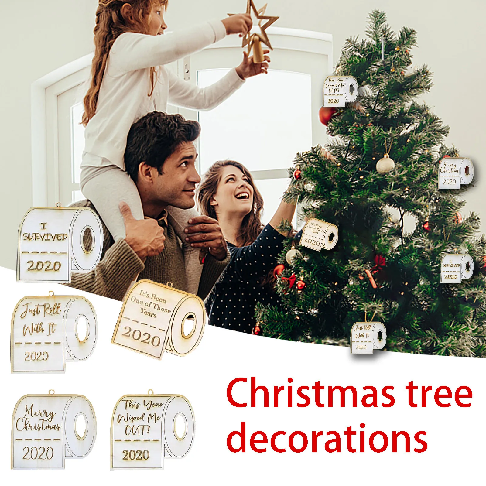 Забавная туалетная бумага рождественское праздничное украшение Юмористическая