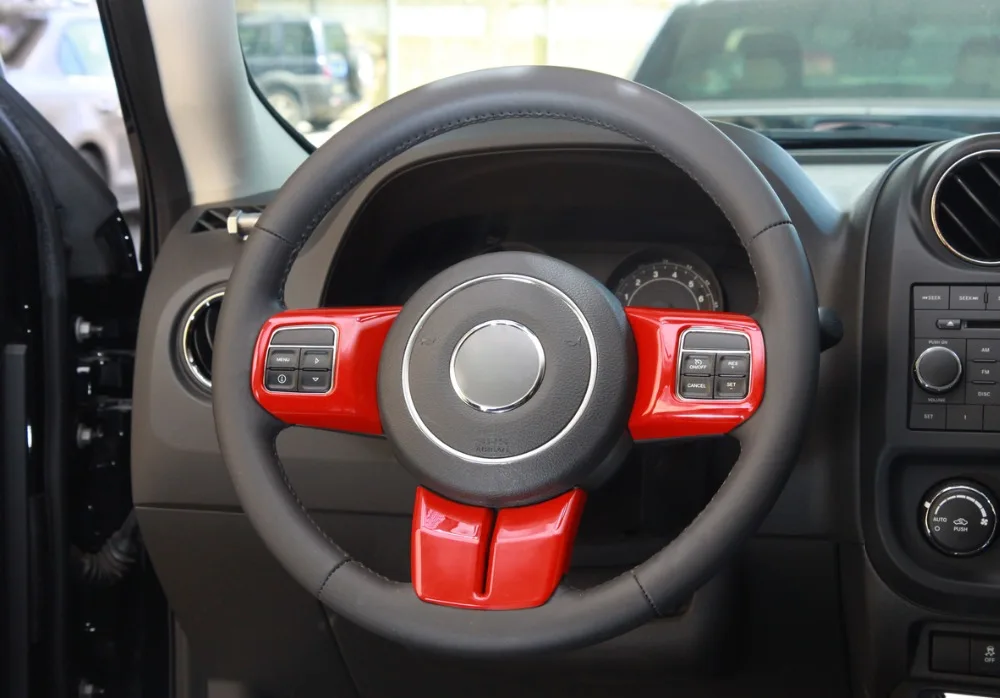 Для Jeep Wrangler JK 2011- аксессуары для салона автомобиля костюмы украшения 4 двери автомобиля Стайлинг хром красный синий карбоновое волокно 18 шт