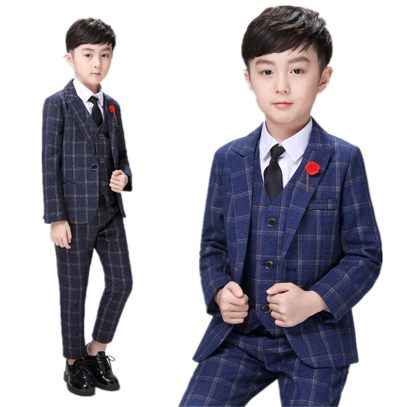 Комплект с блейзером для мальчиков Детские костюмы свадьбы Детский костюм школы