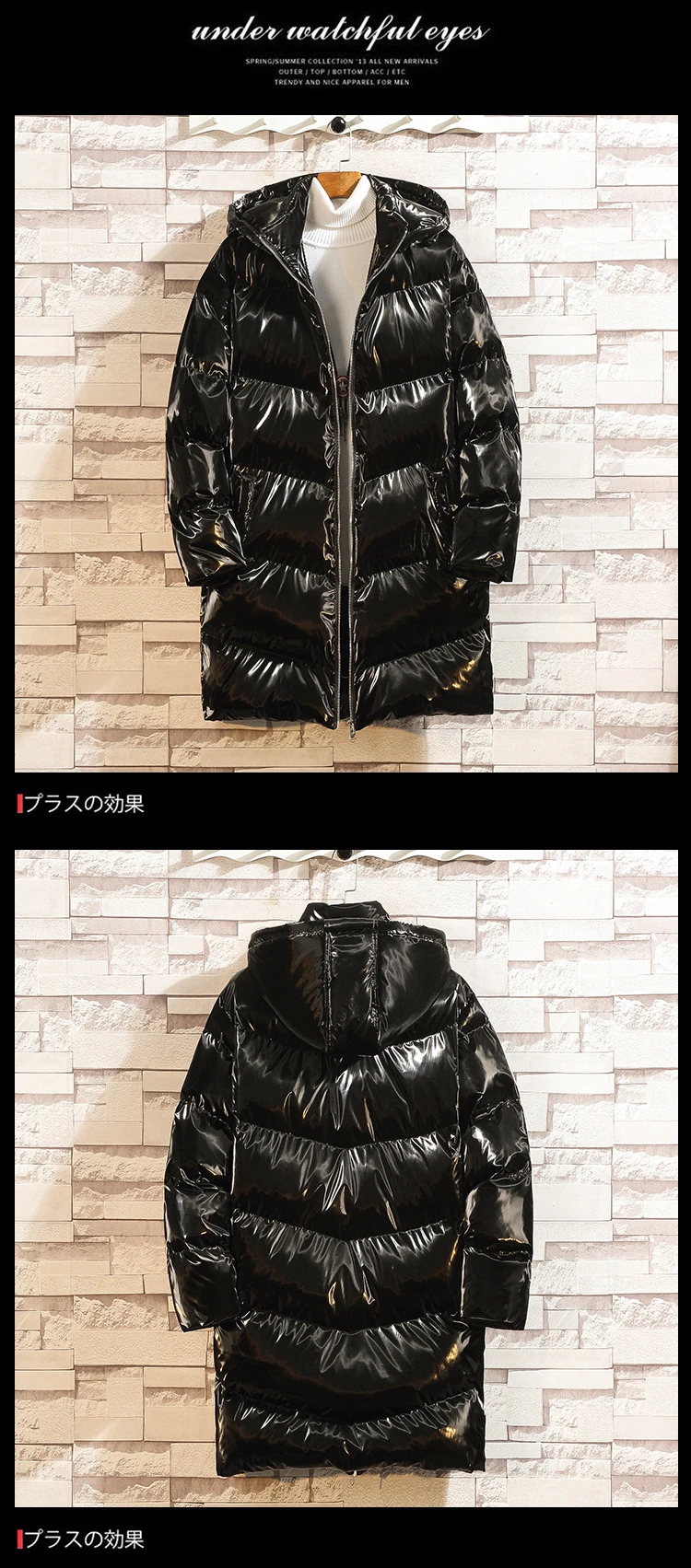 Winter Coat Men Warm Fashion Padded Hooded Parka Men Casual Bright Long Jacket Man Streetwear Loose Cotton Male Clothes M-5XL