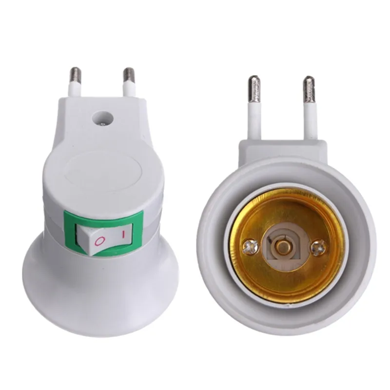 E27 Lamp Base LED Light Male Socket to EU Type Plug Adapter Converter for Bulb Holder With ON/OFF Button | Освещение
