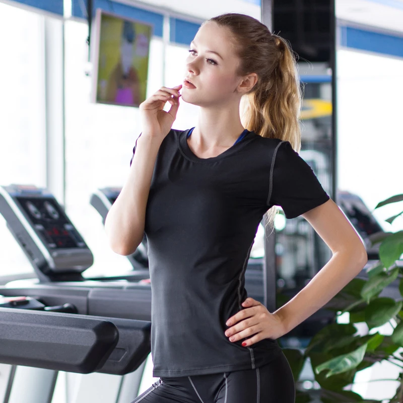 Горячая новинка быстросохнущие плотно облегающие пальто Женская футболка