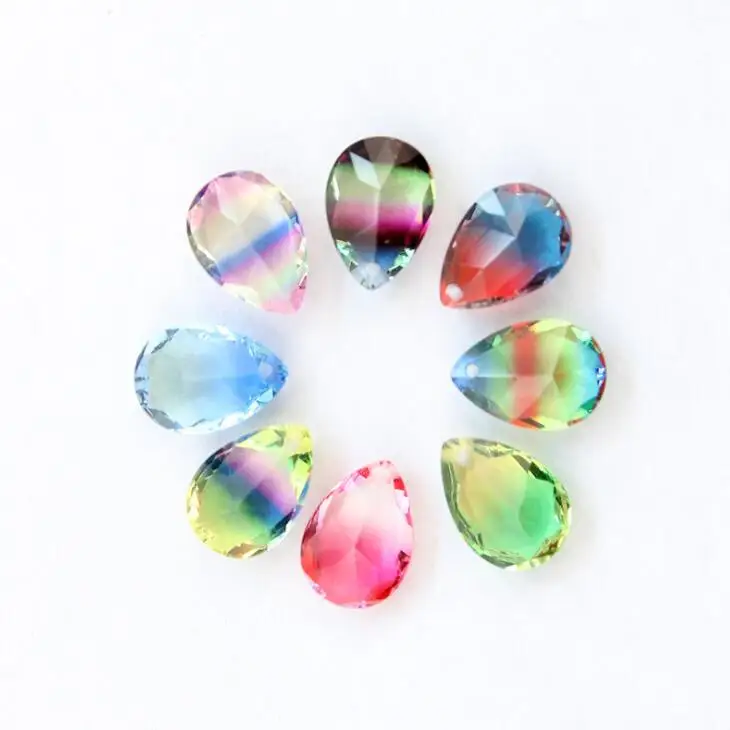 

10x14mm One Hole Tourmaline Pear-Shaped pendant from K9 Glass Crystal Drop loose beads rhinestone Mix Colors DIY jewelry making