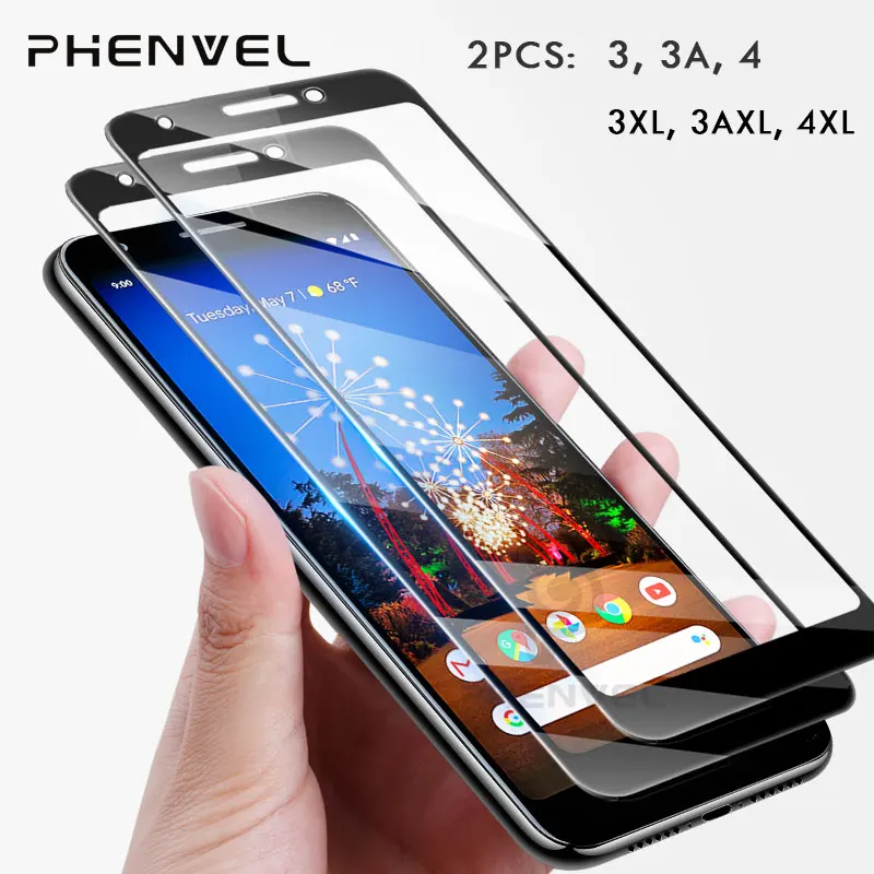 2 упаковки Защитное стекло для Google Pixel 3 4 3A полное покрытие экрана протектор для pixel 3A 4 XL 9H Закаленное стекло пленка