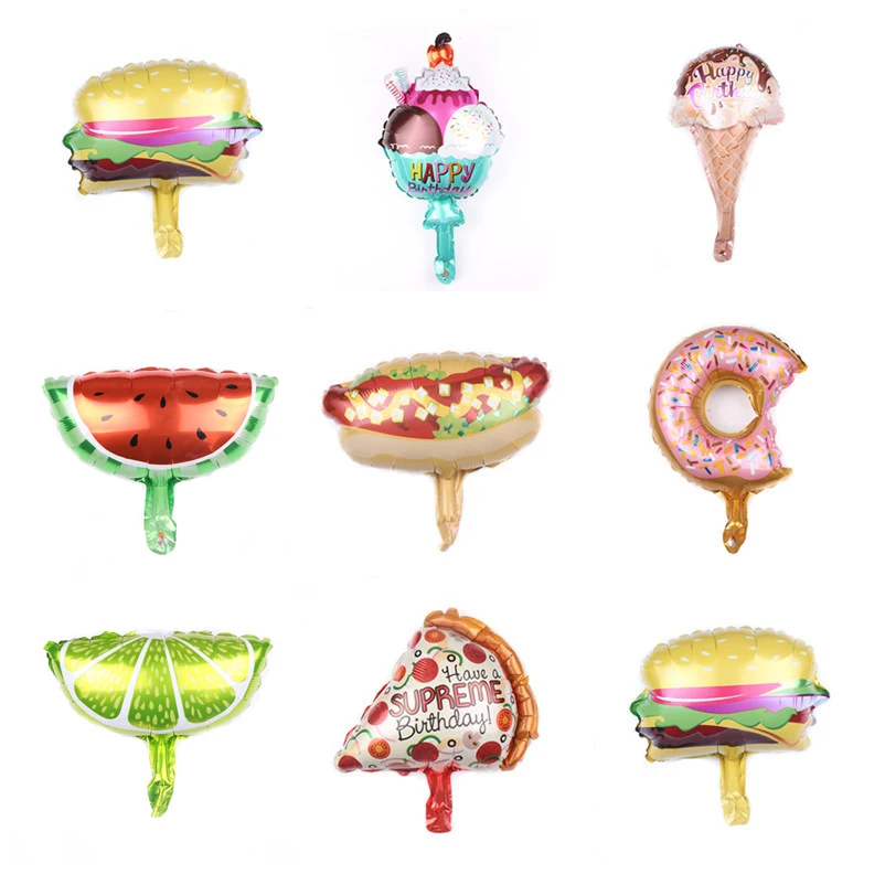 Мини Hunburger пончик мороженое фруктов с изображением арбуза алюминиевой фольги