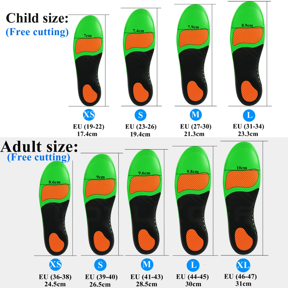EVA Orthotic insole for Flat Feet 3D Arch Support orthopedic shoes sole Insoles for feet men women Children O/X Leg corrected