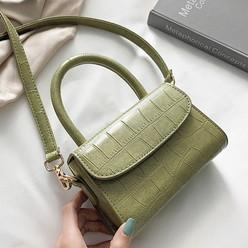 

2021 Mini Small Square Women'S Bags Fashion PU Leather Crossbody Bag Crocodile Pattern Chain Shoulder Messenger Bags Handbag