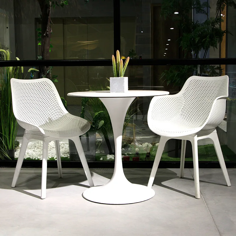 Модное кресло для взрослых в скандинавском стиле офисное белое пустотело