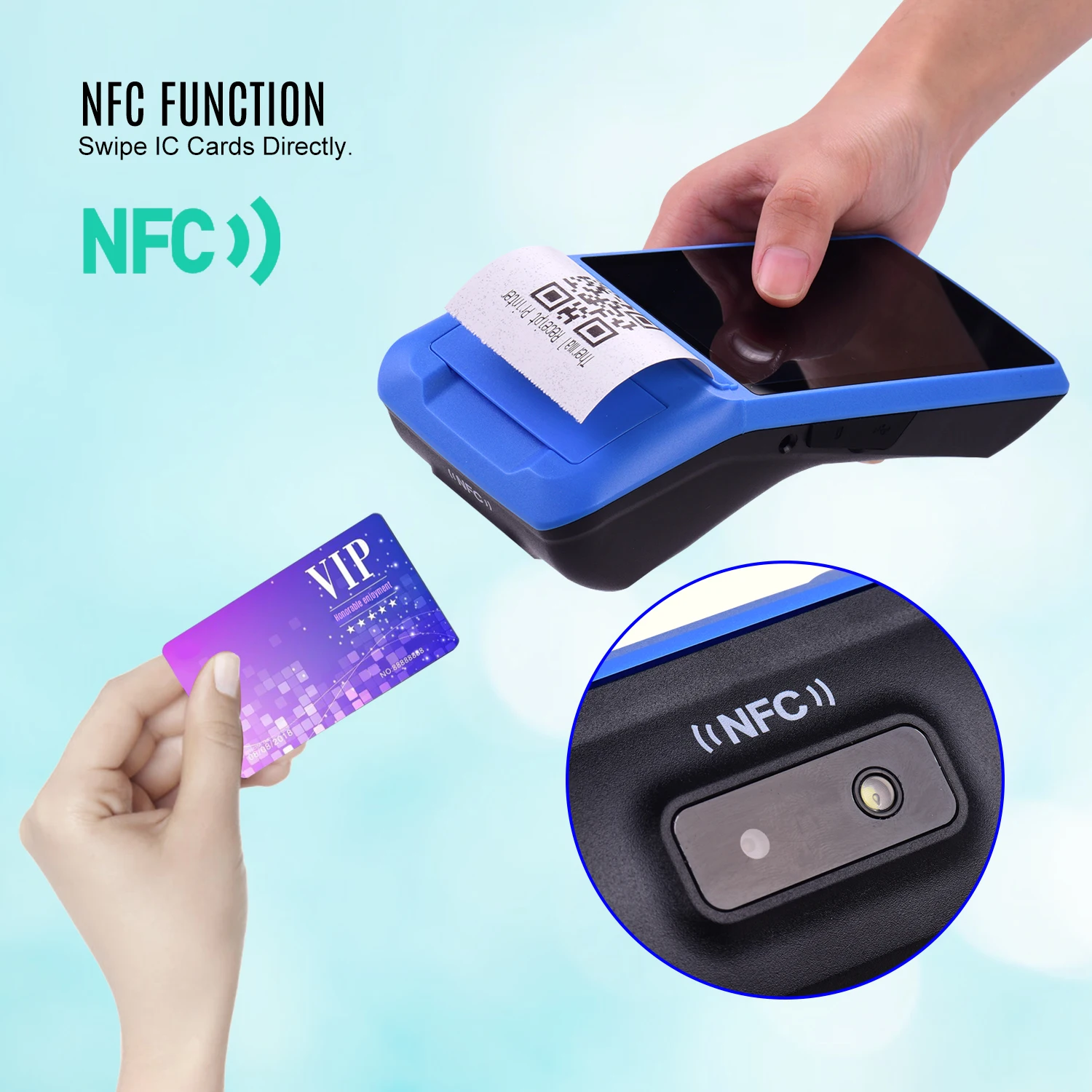 Ручной принтер Aibecy All in One беспроводной PDA для Android POS терминал чековый с 5 дюймовым