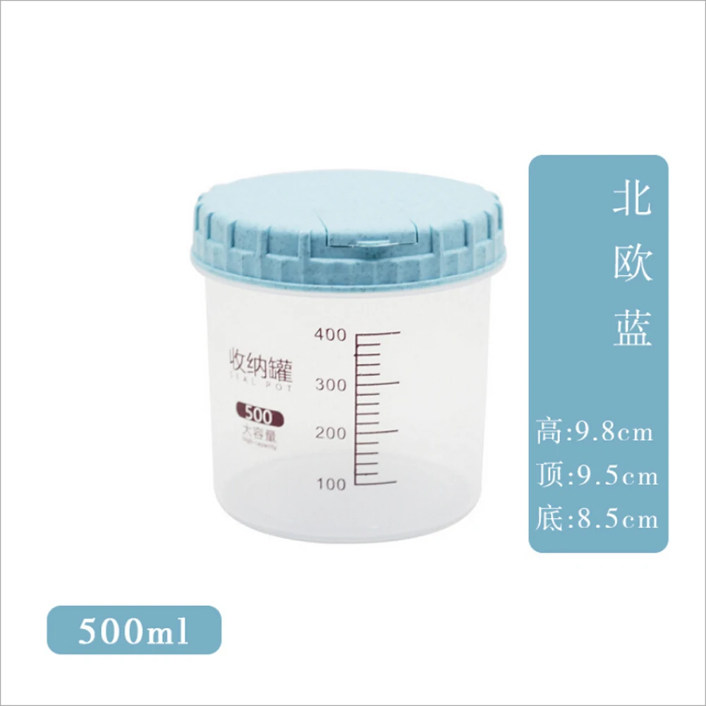blue 500ml Кухня сушеная еда крупа мука макаронные изделия контейнер для таблеток контейнер для риса герметичная коробка - Цвет: blue 500ml