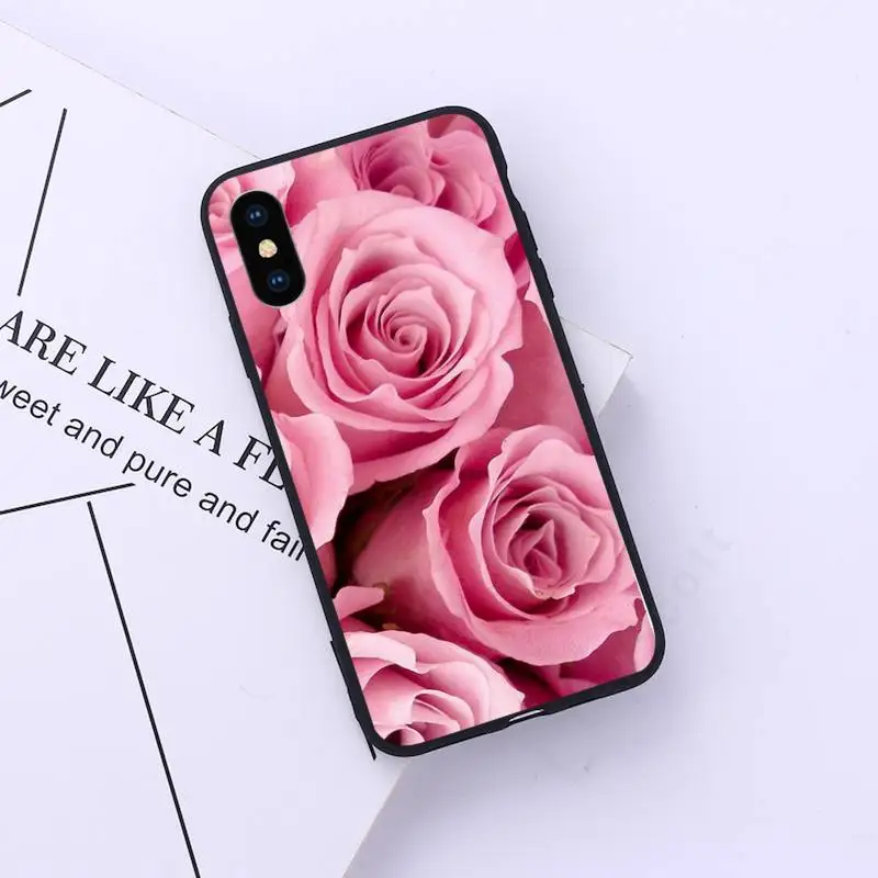 

Pink rose love Phone Case for iPhone 11 12 pro XS MAX 8 7 6 6S Plus X 5S SE 2020 XR
