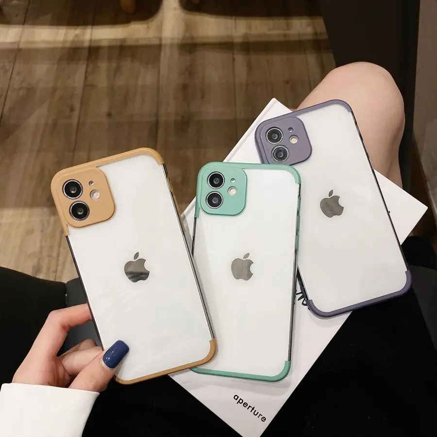 

Transparent Liquid Silicone Anti-Fall Phone Case For iPhone11 12 Mini Pro X XR XS MAX 6S 7 8 SE2020 All Inclusive TPU Back Cover