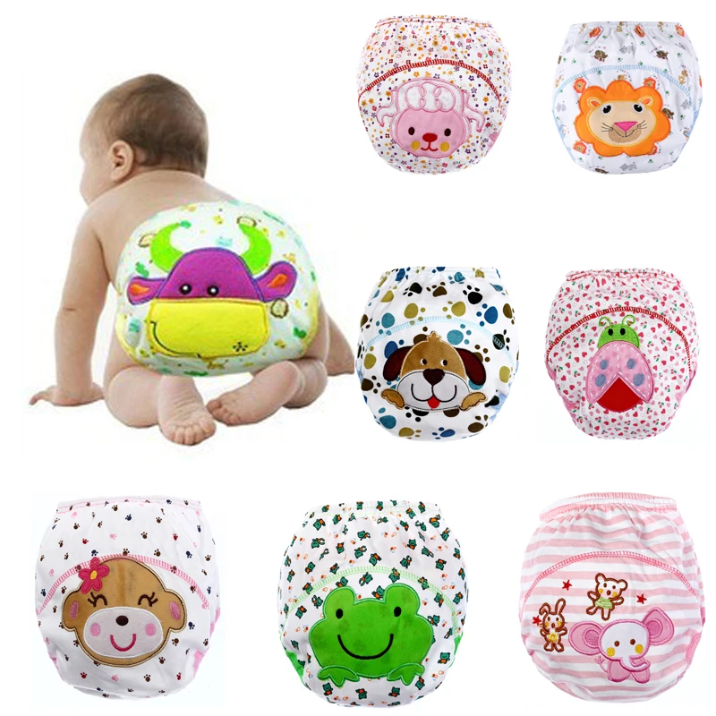 Reusable Cute Cloth Diaper Baby Cotton Printed Training Pants Panties Baby Diapers Washable Infants Children Underwear Nappy