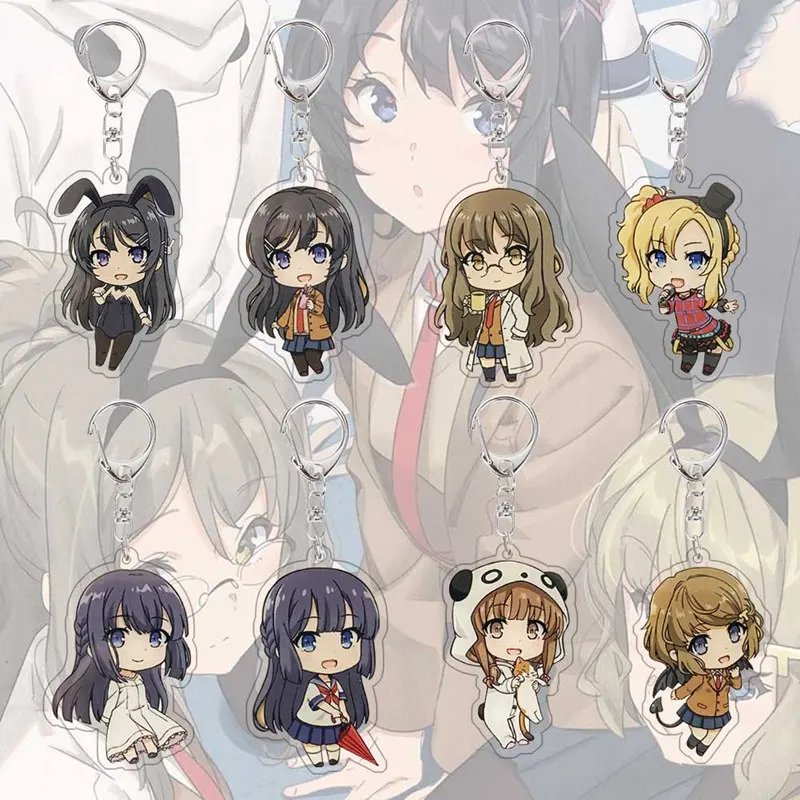 Брелок Seishun Buta Yarou Wa Bunny Girl Senpai No Yume милый двухсторонний с подвеской из акрила |