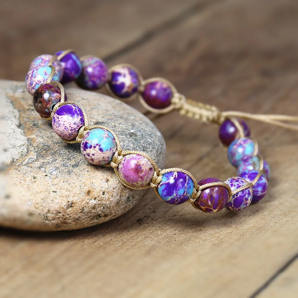 8 мм Плетеный женский браслет ручной работы для йоги|Браслеты с шармами| |