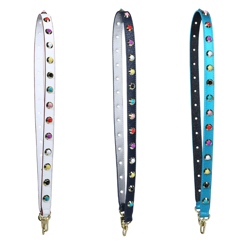 

Women Narrow Bag Strap Rivet Accessories Bag Handle Parts Shoulder Strap High Quality Ladies Straps Girl Bag Shoulder Belts