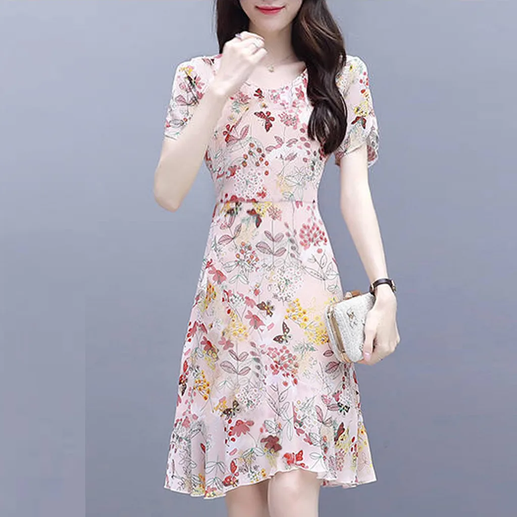 2019 женское летнее платье длиной до колена вечерние платья трапециевидной формы с