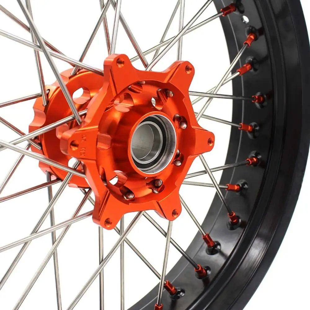 Колесные диски KKE 3 5/4 25 Cush Drive Supermoto для 690 ENDURO R 2008 2019 SMC 2007 2011 оранжевая ступица