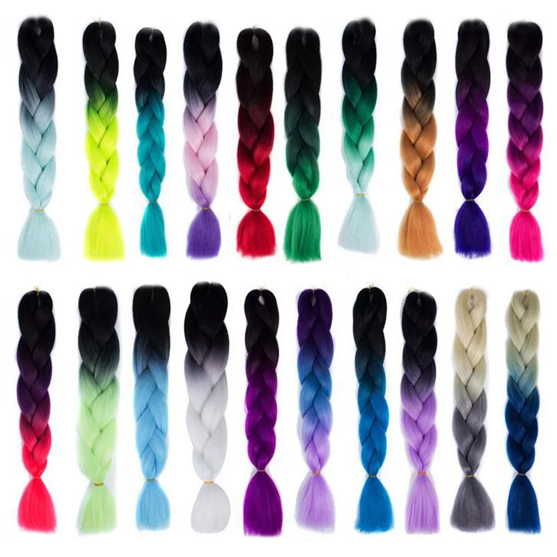 1 шт. красочной химической Волокно крупные косы Искусственные парики Африки